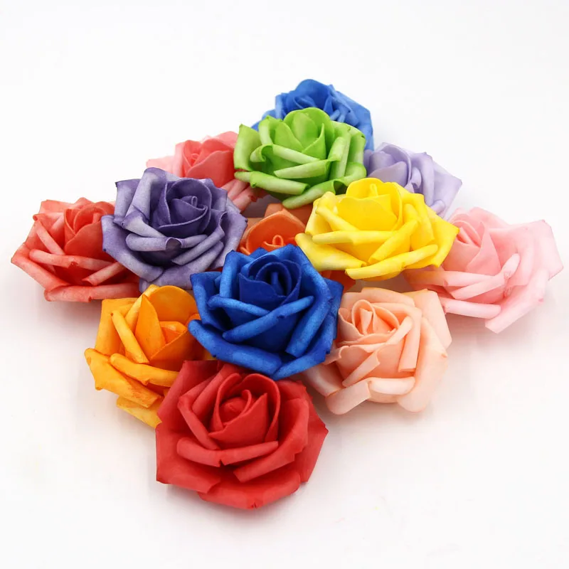 20 шт./лот 6 см окрашивание пены искусственный бутон розы Свадебное Оформление
