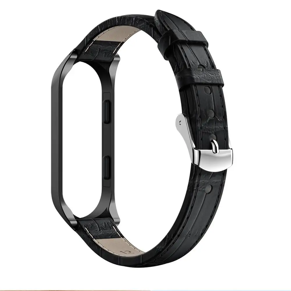 Ремешок из крокодиловой кожи для Xiaomi Band 4 чехол рамка браслета Mi 3