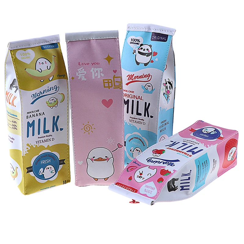 1 шт. креативный Чехол пенал из искусственной кожи милый с имитацией молока чехол