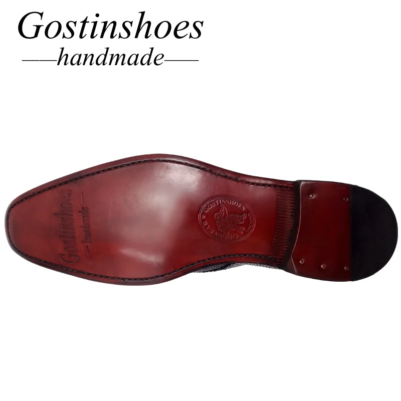 GOSTINSHOES/Роскошные мужские ботинки ручной работы Goodyear модные рабочие из кожи ската