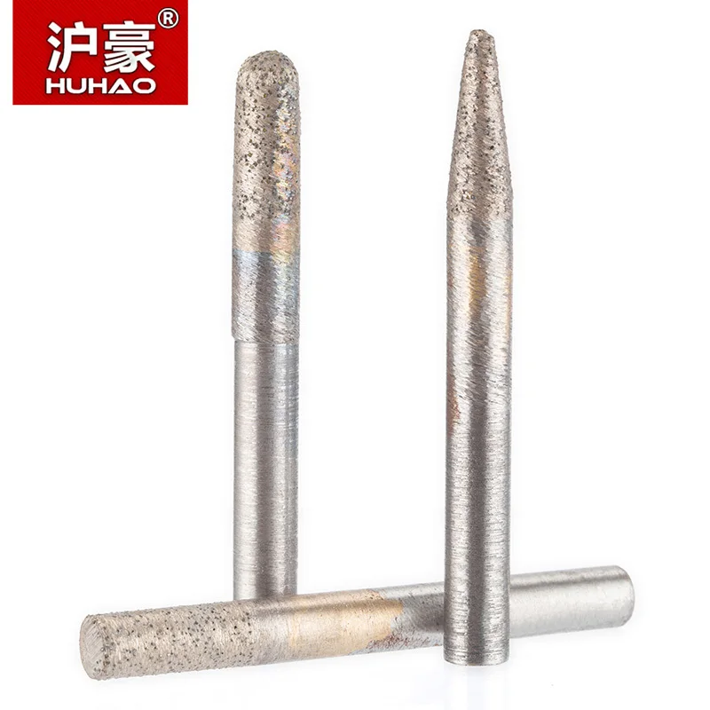 HUHAO 1PC Sintered CNC Stone Carving Bits Deep Embossed Engraved Granite Diamond Metal Powder Engraving Machine Tool