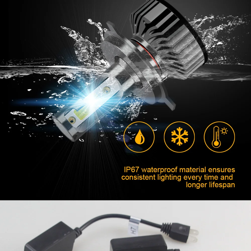 Мини H7 светодиодный H4 Автомобильные фары H11 H3 9005 HB3 9006 HB4 9012 2 шт. 60 Вт 10000Lm автомобили светодиодный освещения замена лампы 6000K 12V BJ