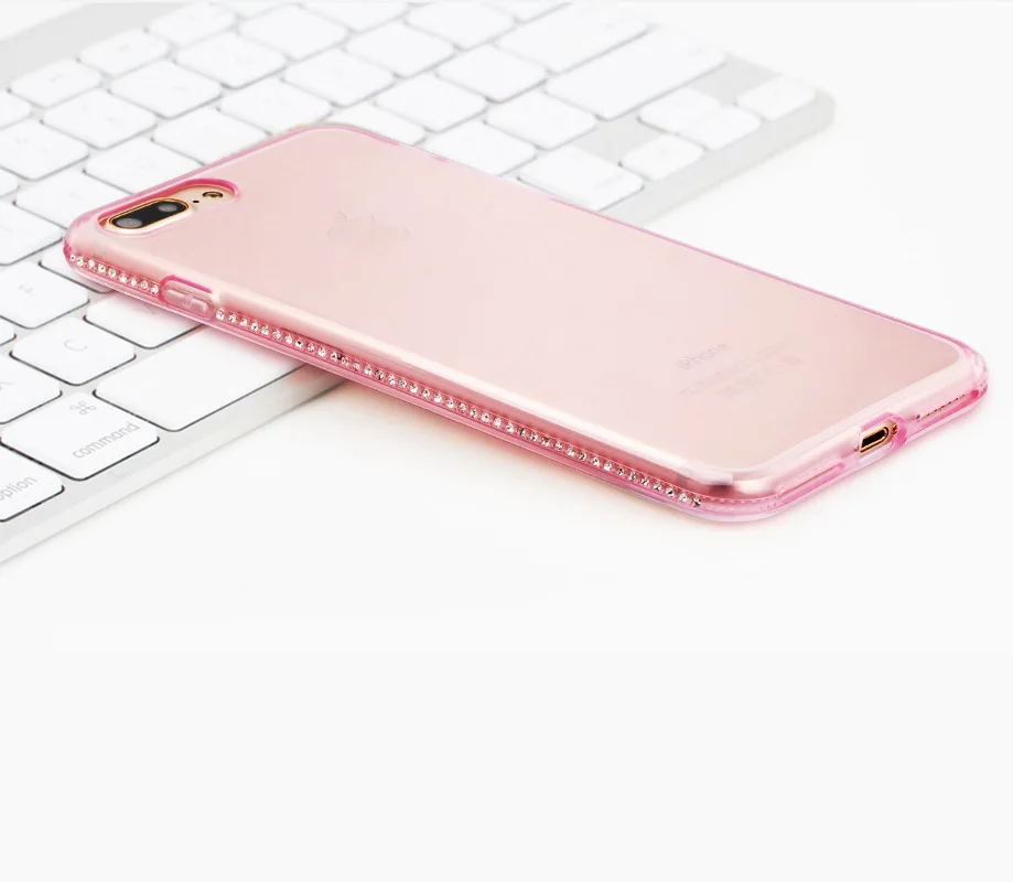 Роскошный мягкий силиконовый чехол со стразами для iPhone 6 s S 7 7S 8 Plus X 10 XR XS Max 6plus 6splus