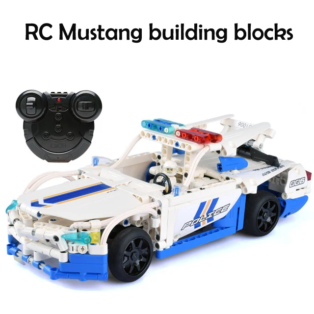 

430pcs Technic Series Remote Control RC City Police Car educational Building Block Ford Mustang GT Model Brick RC Toy for kids