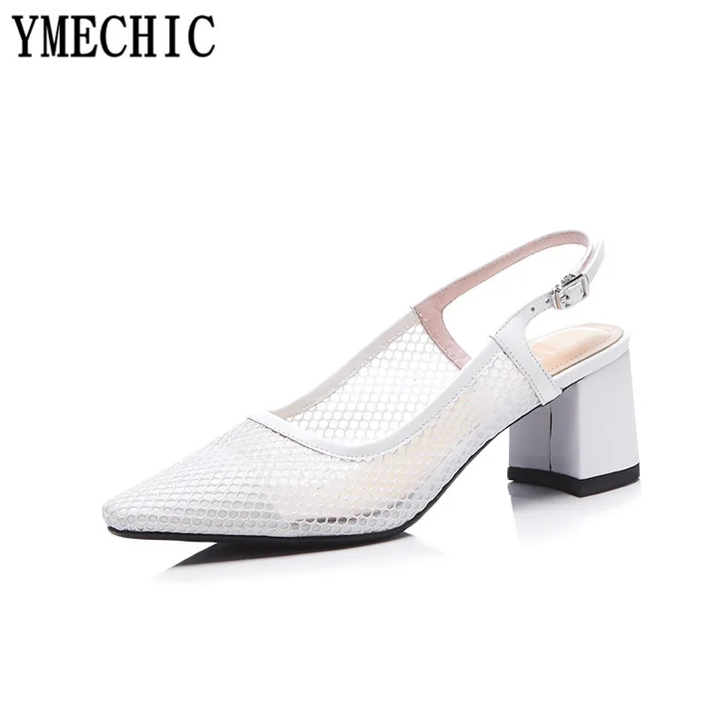 YMECHIC Лето 2018 г. сетки Натуральная кожа белого и золотого цвета свадебные туфли