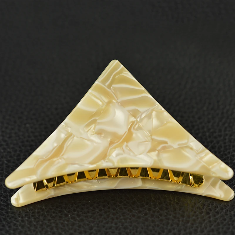 Женские головные уборы ацетат милый треугольный зажим для волос винтажные коготь для волос японские аксессуары для волос для женщин - Цвет: Beige