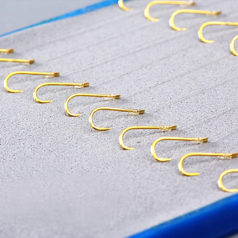 10 пар/упак. рыболовные крючки с двойной линией золотой колючей серебряной