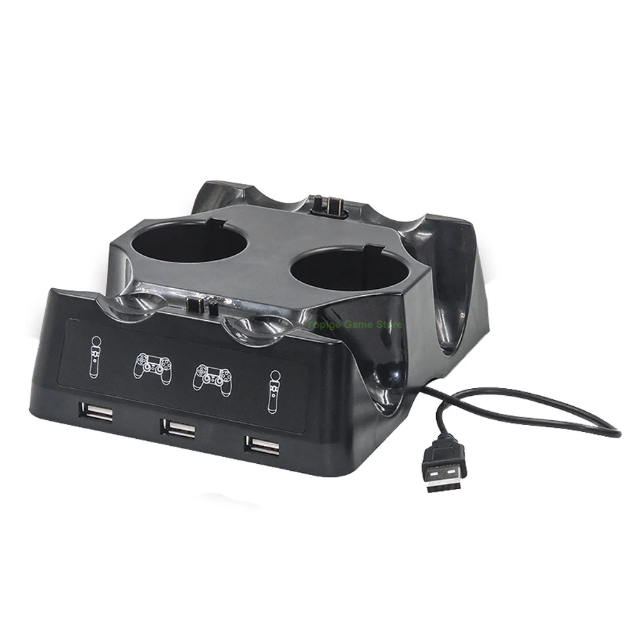 PS4 PS Move PSVR Джойстик зарядное устройство Подставка контроллер быстрая зарядка док-станция для sony Playstation 4 PS 4 PS VR Move игры аксессуары - Цвет: Черный