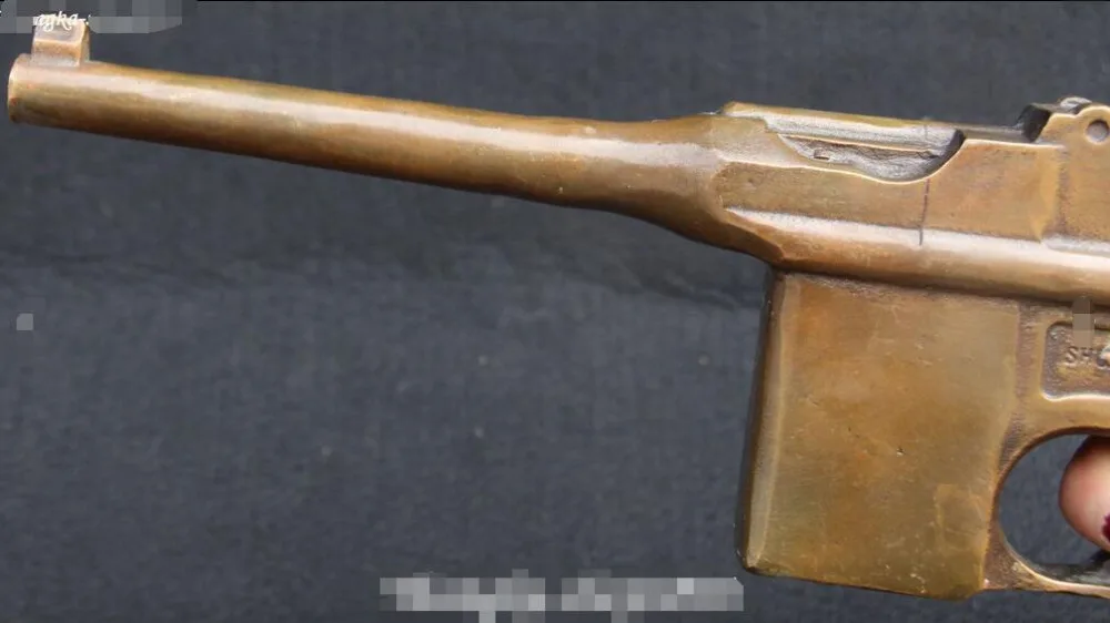 12 &quotКитайская народная Античная бронзовая имитация игрушечного пистолета