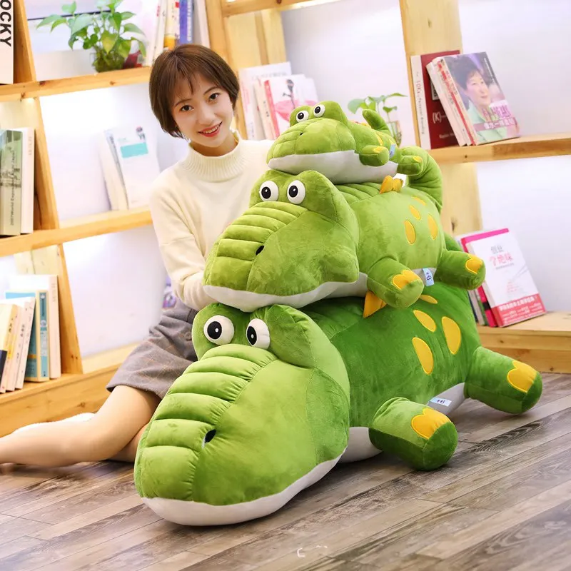 

50cm/80cm Simulation Crocodile Plush Pillow Soft Cartoon Animal Crocodile Stuffed Doll Sofa Cushion Boys Gifts Home Decoration