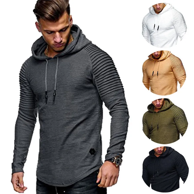 Мужские повседневные облегающие толстовки с капюшоном длинным рукавом осень 2019 |