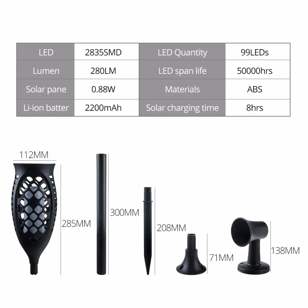 Светодиодный фонарь на солнечных батареях водонепроницаемый открытый садовый