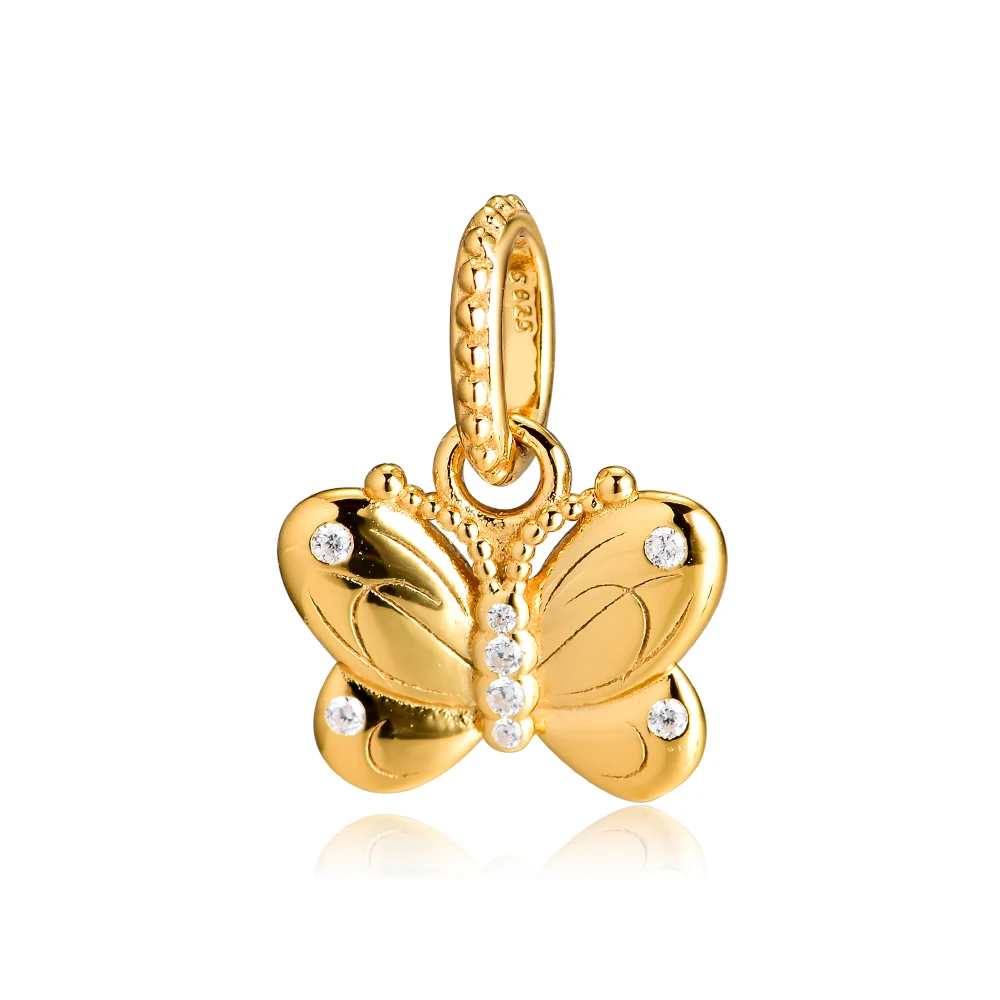 

Fits For Pandora Charms Bracelets Decorative Butterfly Shine Beads 100% 925 Sterling-Silver-Jewelry Free Shipping