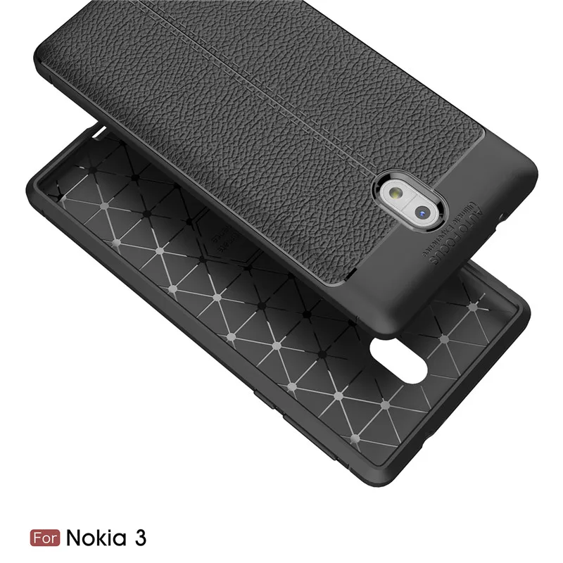 Luxury Soft Cases For Nokia 3 Full Cover Carbon Fiber Smartphone Case Dual SIM TA-1020 TA-1032 Celular Coque |
