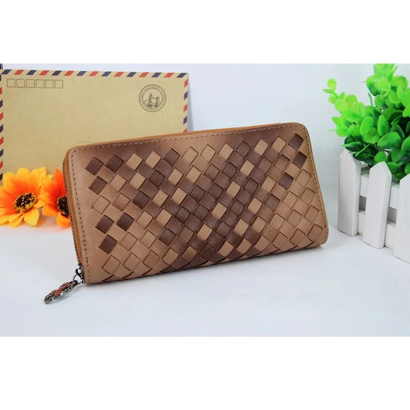 Женские кошельки с модным вязаным узором из искусственной кожи Летний стиль