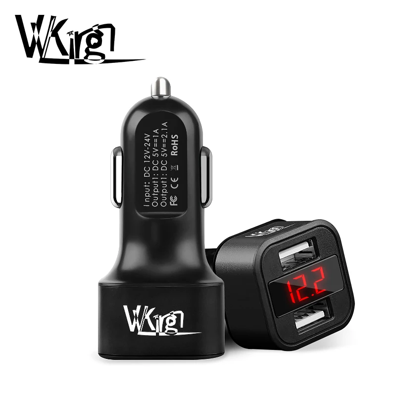 Автомобильное зарядное устройство VVKing 3A Max с двумя USB портами и светодиодным