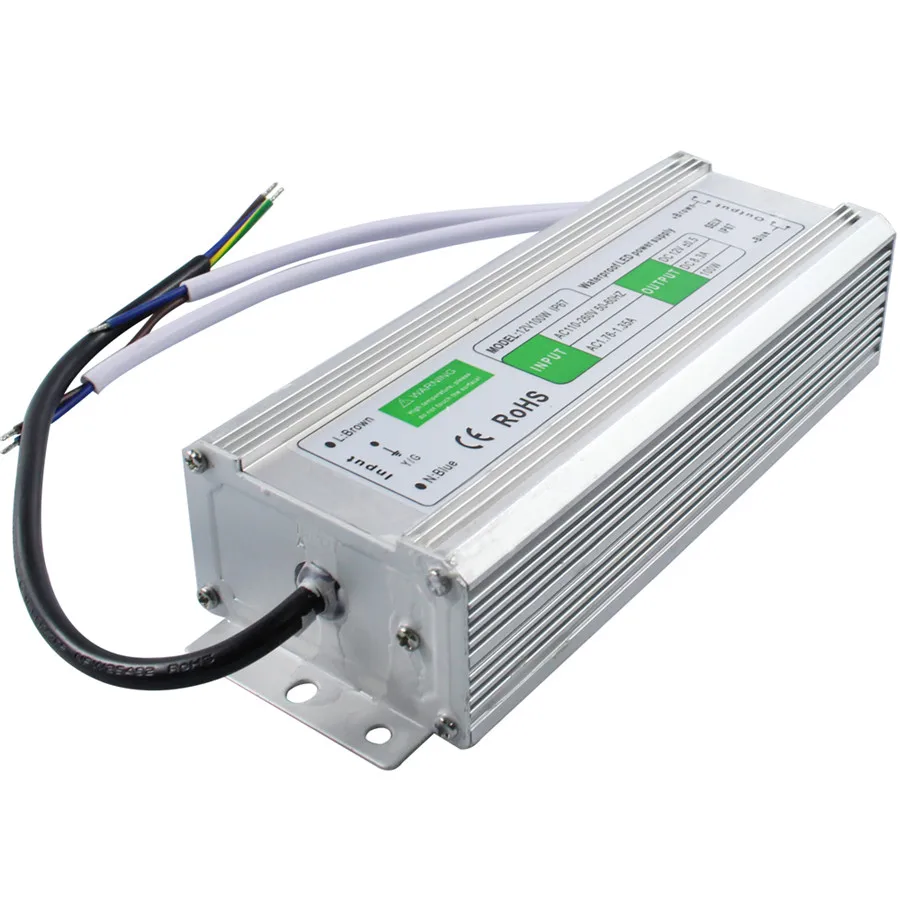 DC 12 V 100 W IP67 Водонепроницаемый светодиодный драйвер AC100 260V переменного тока в