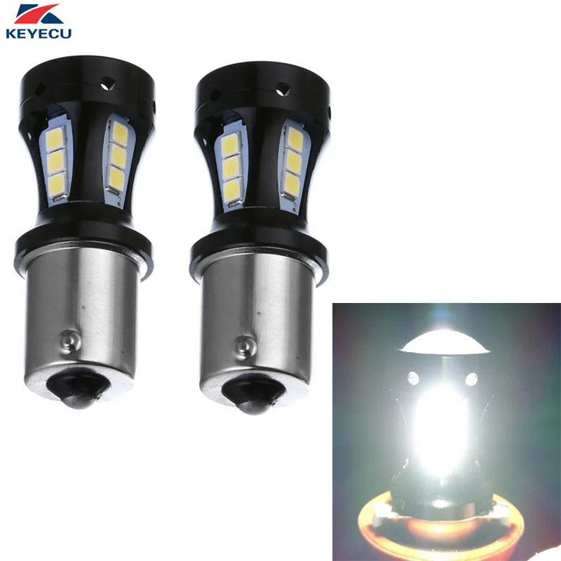 KEYECU 2 шт. 950LM 6500K супер яркий белый BAY15D 1157 3030 18SMD светодиодные лампы используемые