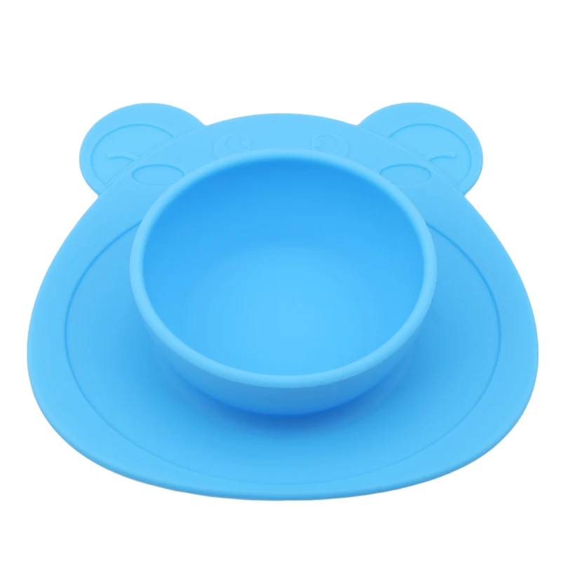 Kids Children Plate 100% Silicone Dishes Bowl With Suction Cup Feeding Food Tray For Baby Toddler | Мать и ребенок
