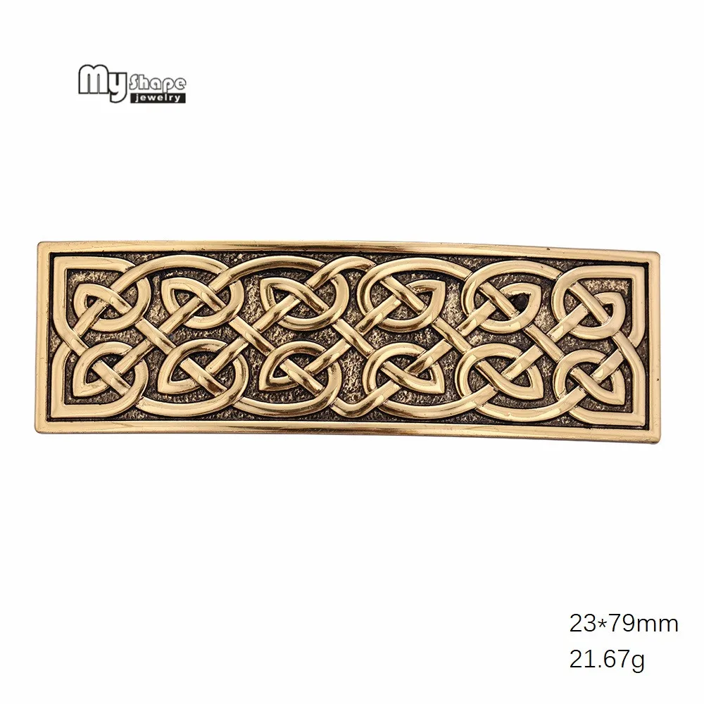Gold My shape Viking Lucky Knot Znic сплав античные серебряные заколки для волос шпильки Простой прямоугольный головной убор держатель для волос ювелирные изделия - Окраска металла: Gold