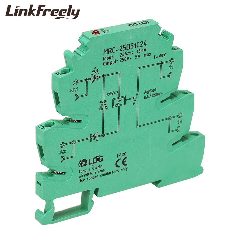 MRC-25D51C24 1NO промышленное Реле Напряжения DC 24V вход 5A 250VDC/AC выход электромагнитной цепи реле интерфейса Модуль Din