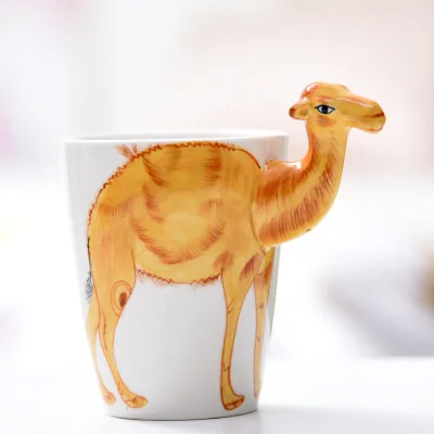 camel Новинка, горячая Распродажа, 3D кофейная чашка в форме животного, Офисная керамическая чайная чашка, питьевая вода, маленький подарок, креативная зубная чашка, 400 мл - Цвет: camel
