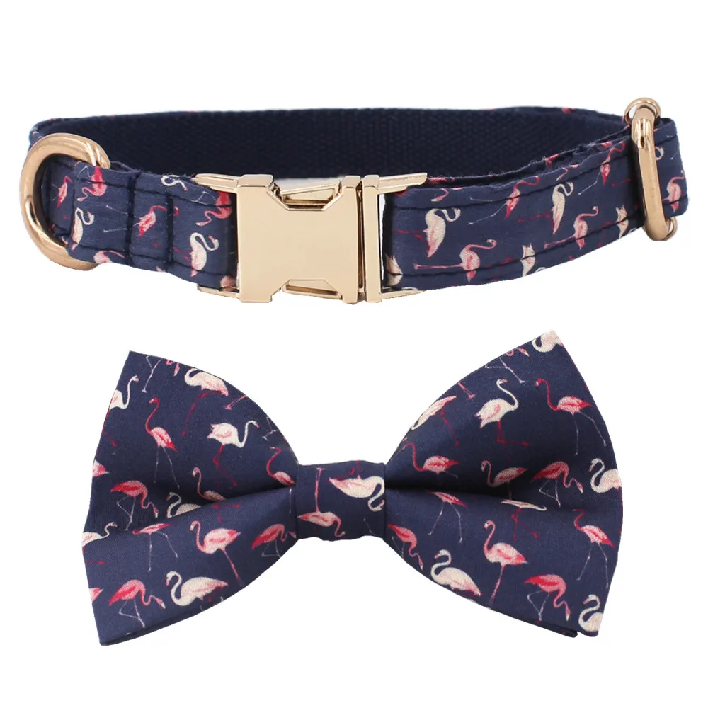 Новый морской Фламинго узор собачий ошейник поводок набор персонализированные