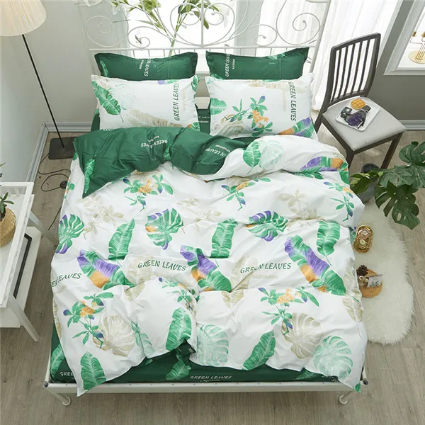 style2 Комплект постельного белья с рисунком тропических фруктов и ананаса, пододеяльник, наволочки для постельного белья, желтые простыни, пододеяльник, домашний текстиль - Цвет: style2