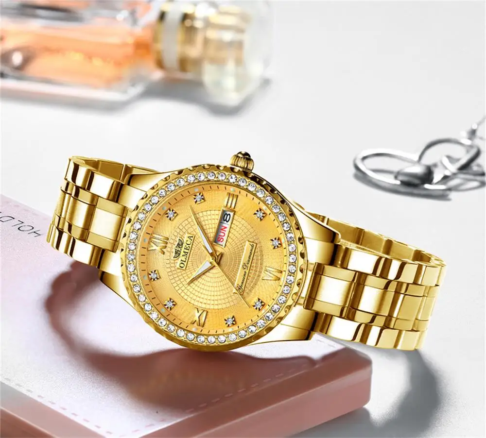 OLMECA женские наручные часы модные Авто Дата Роскошные Кварцевые часы Relogio Feminino часы 30 м водонепроницаемые часы светящиеся стрелки