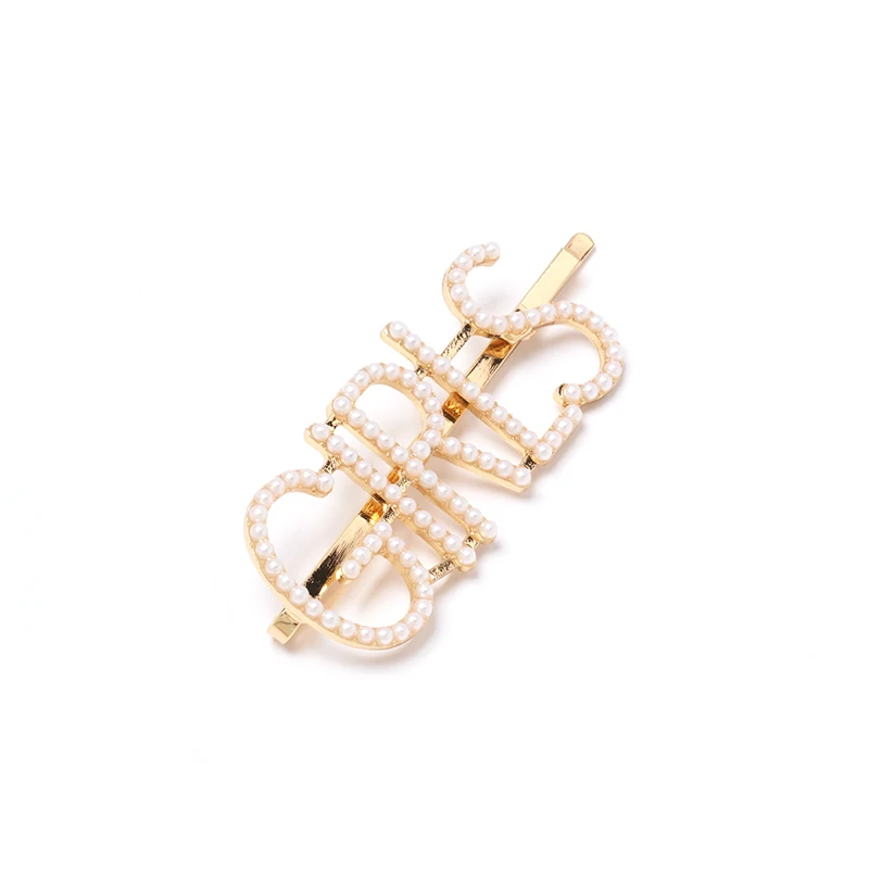 60052 Fashionsnoops Корея Для женщин металлические заколки для волос с искусственным жемчугом, расшиты разноцветными бусинами и Заколки для волос неправильные геометрические волос Средства для укладки волос - Окраска металла: 60052