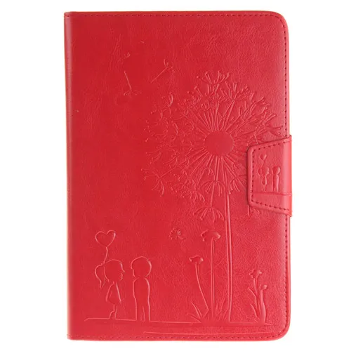 red Изображение одуванчика PU кожаный чехол для Apple ipad mini 4 чехол для ipad mini 5 7,9 дюймов защитный чехол для планшета+ пленка+ ручка - Цвет: red