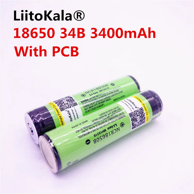 Оригинальный аккумулятор LiitoKala 18650 3400 мАч NCR18650B литий-ионная перезаряжаемая