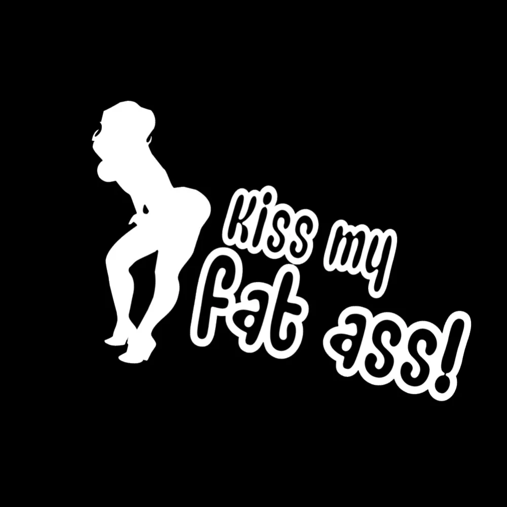 Забавные виниловые наклейки Kiss My Fat Ass сексуальные для женщин автомобильная