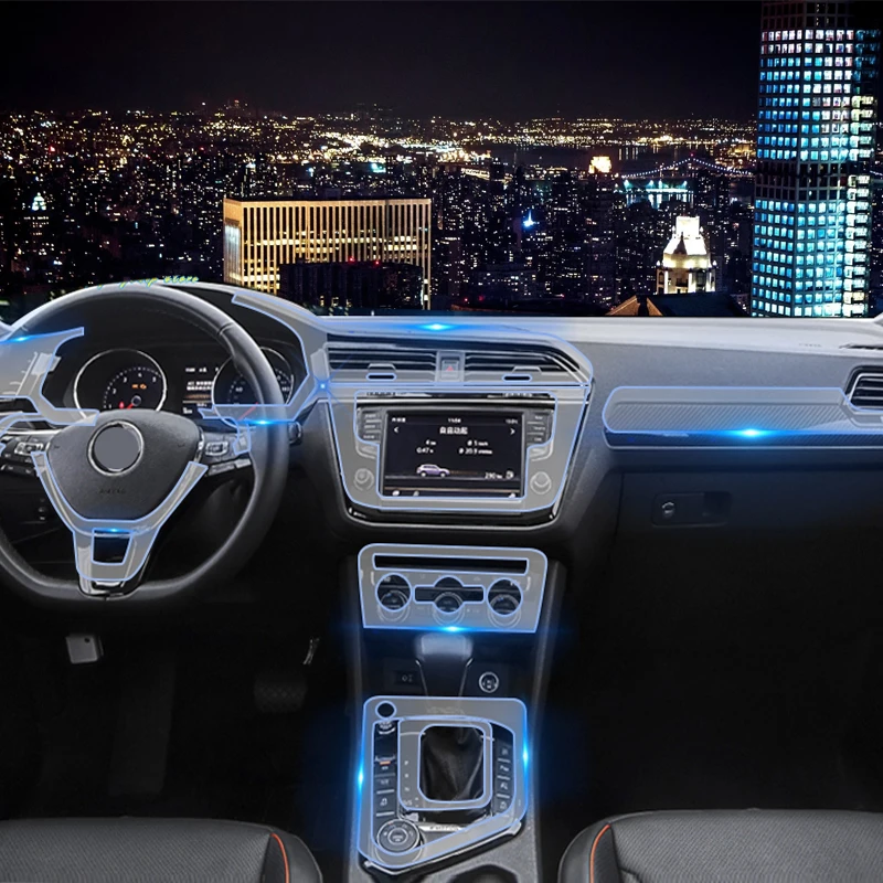 Наклейки для интерьера Tiguan прозрачная рекламная пленка из ТПУ наклейки Volkswagen 2017