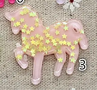 3 pink 10pcs 10 шт. смола Многоцветный каваи Единорог со звездой кабошон искусство поставка Украшение Шарм волос Лук центр скрапбук - Цвет: 3 pink 10pcs