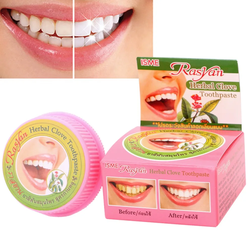 Травяная зубная паста Dentifrice отбеливающая зубы удаляет черные желтые пятна 5 г