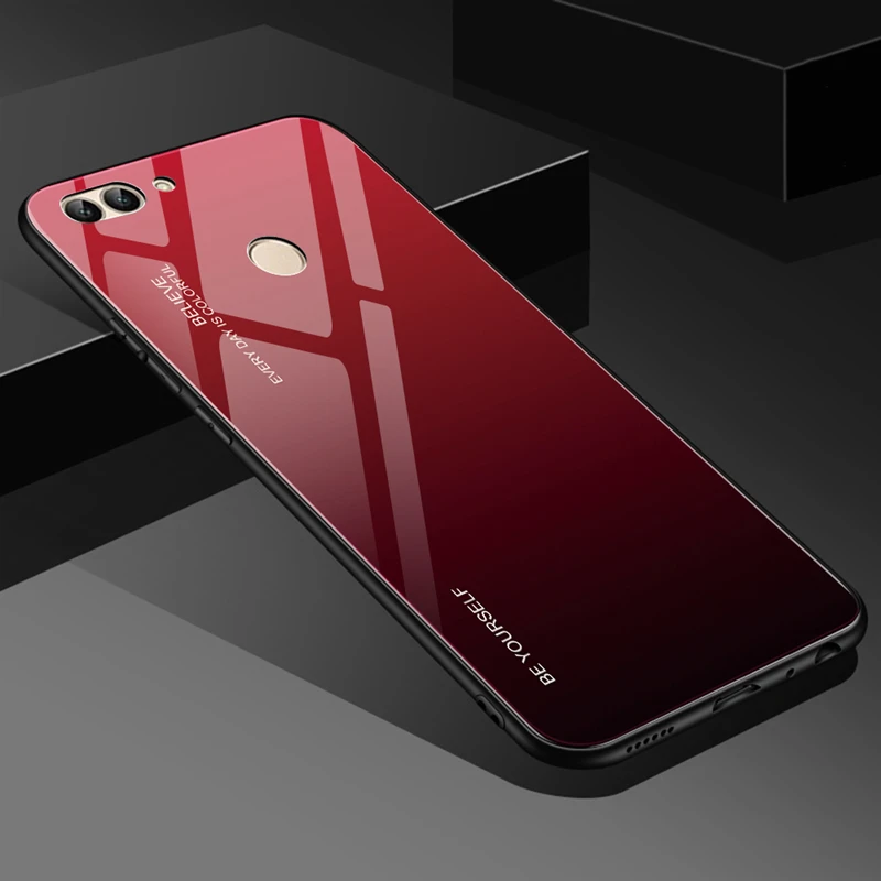 Умный чехол huawei P с градиентом, чехол из закаленного стекла для huawei P Smart PSmart,, FIG-LX1, FIG-LX2, FIG-LX3, 5,65 дюймов, защитный чехол