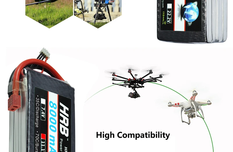 Аккумулятор hrb lipo 3S 11,1 V 8000mah 2S 7,4 V XT60 T Deans 14,8 V 18,5 V 22,2 V 4S 5S 6S 1S 3,7 V RC Квадрокоптер самолеты Автомобили Запчасти 35C