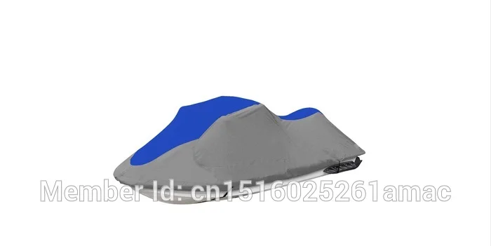 600D PU coated Oxford polyester jet ski cover,PWC,suit for jet ski length 96-105inches,243-267cm Blue dark grey