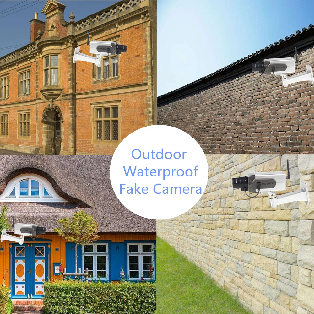 Outdoor Fake Dummy Camera Indoor Security Surveillance Mini Waterproof CCTV With LED Light Use Powered By Battery | Видеонаблюдение