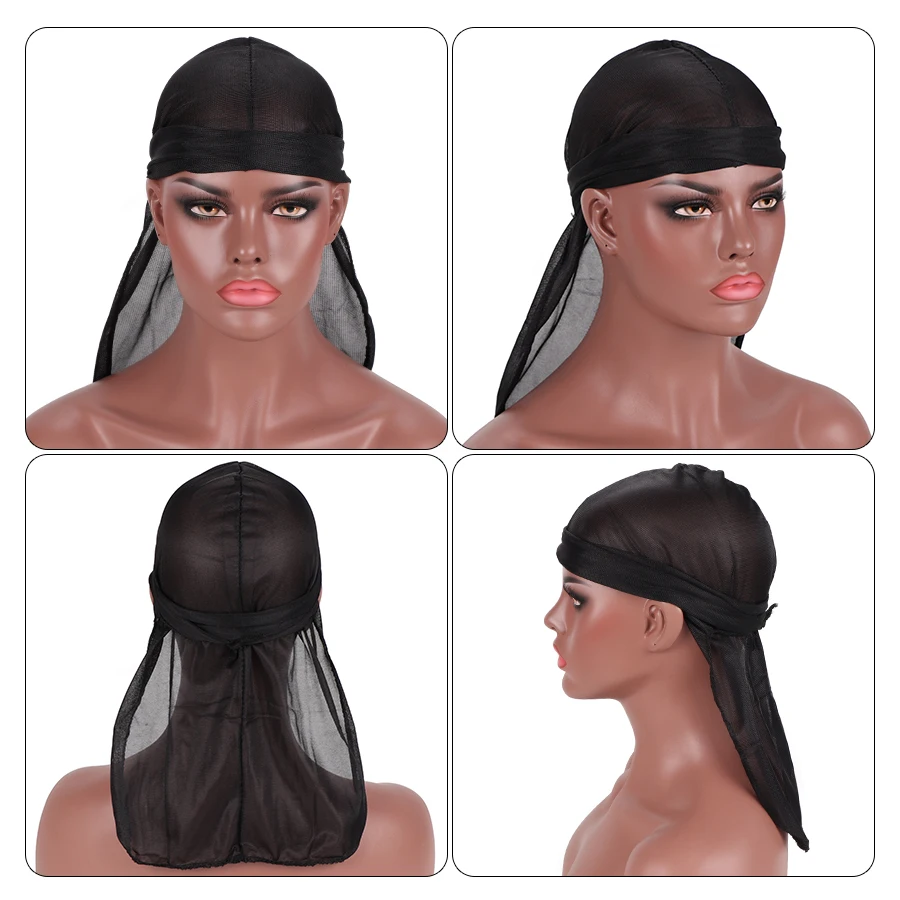 Plussign новый роскошный мужской бархат Durags Бандана тюрбан шляпы парики Doo Durag