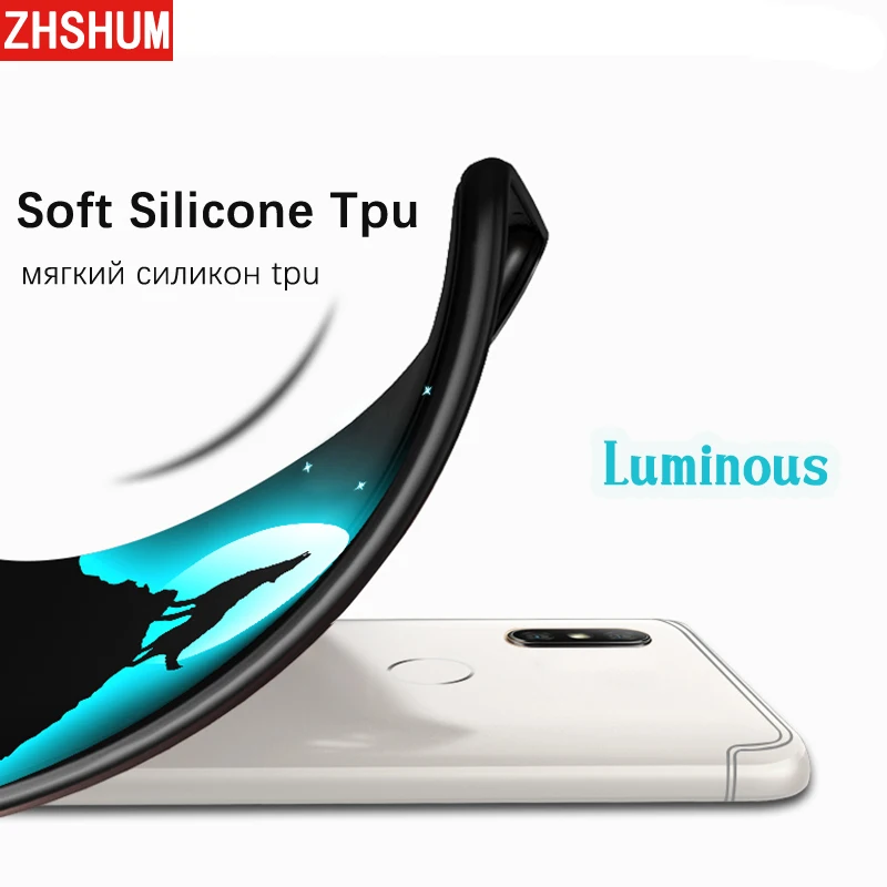 3D Touch светящийся чехол для Xiaomi mi A2 6X мягкий силиконовый свечения узор случае