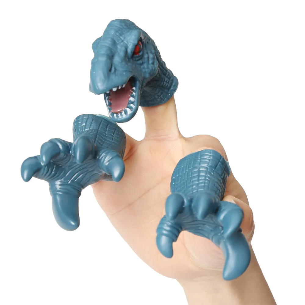 Реалистичный динозавр пальчиковые куклы игровой набор мягкая виниловая голова