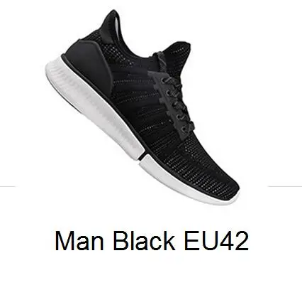 Man black EU42 Original Xiaomi Mijia Sports Shoes Sneaker High Quality Professional Fashion IP67 Waterproof support Smart Chip(Not including - Цвет: Man black EU42