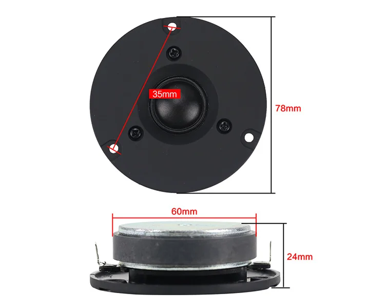 GHXAMP 3 дюймов 6OHM 40 Вт твитер динамик купольный HIFI шелковая пленка домашний кинотеатр ультра-высокие Тоны громкий динамик 87дб 18 кГц 2 шт