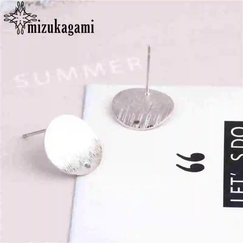 Silver Модные вогнутые круглые серьги-гвоздики 10 шт./лот для DIY висячие серьги аксессуары для изготовления ювелирных изделий - Цвет: Silver