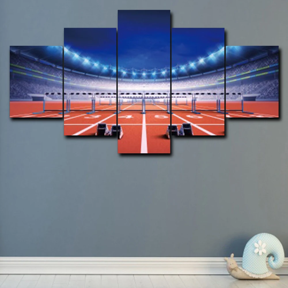 Абстрактный 5 панельный постер настенная живопись стадион подиумный холст