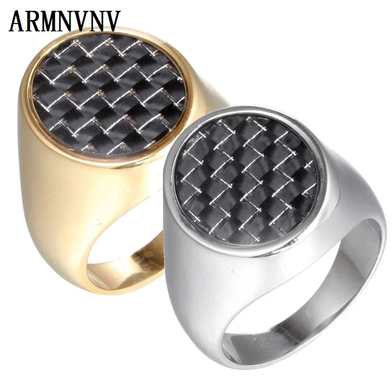 Мужские Винтажные кольца ARMNVNV 316L из нержавеющей стали с узором углеродного
