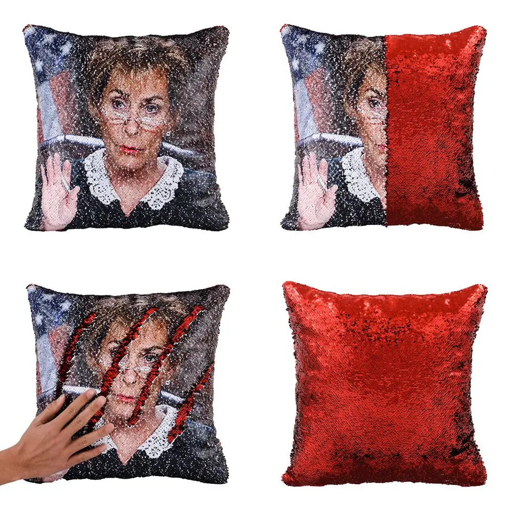 Judge Judy Подушка с блестками/40x40 модная индивидуальная домашняя наволочка Подушка для автомобиля украшение дивана