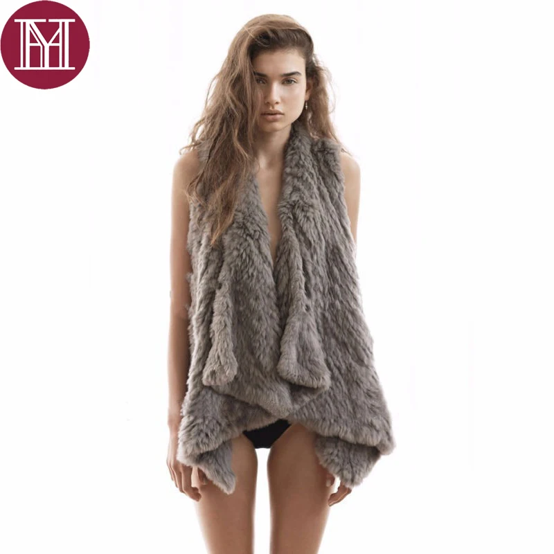 Новое поступление зимние женские меховые кардиганы Женский вязаный жилет из